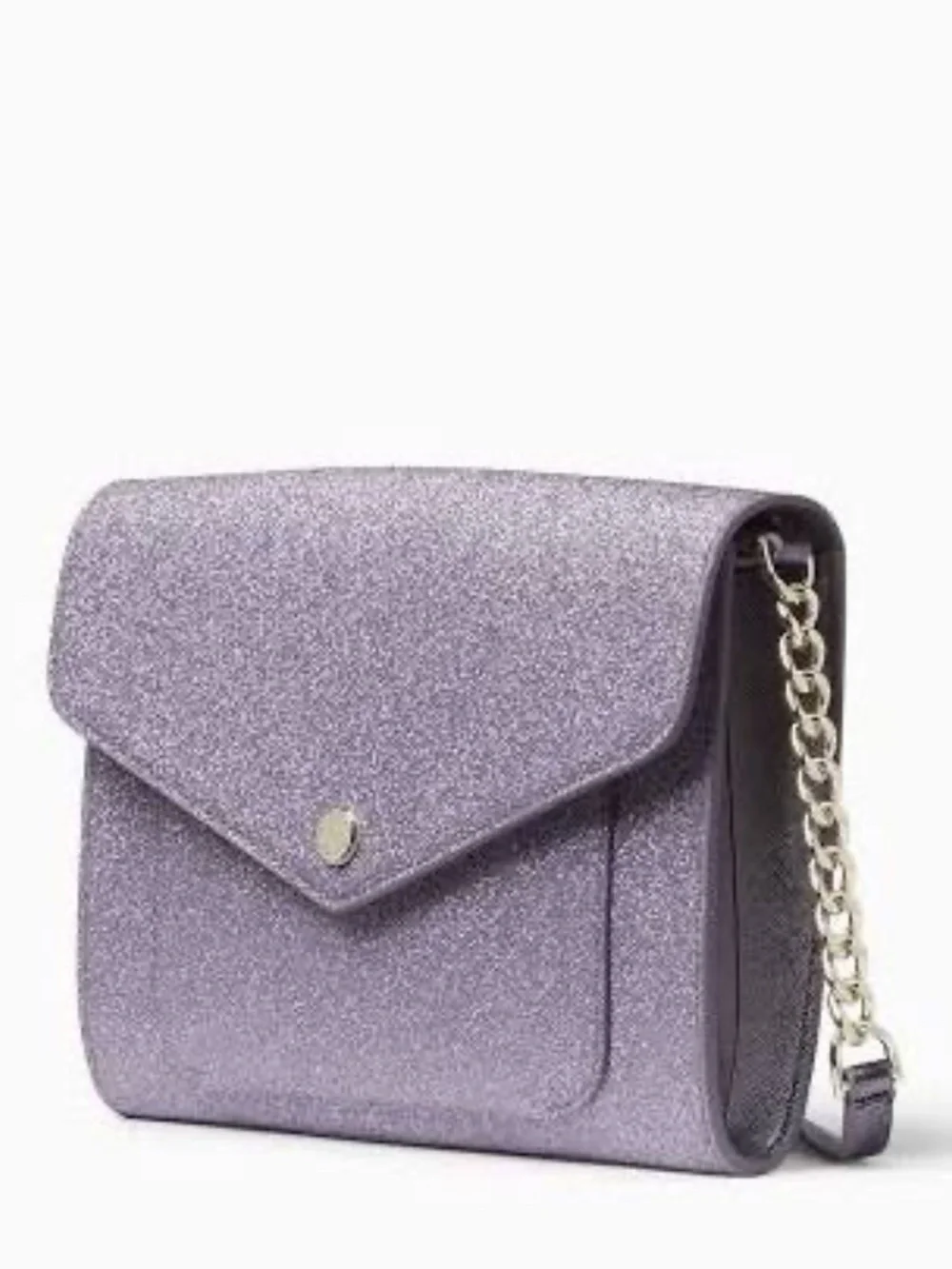 Kate Spade New York Tinsel Glitter Flap Crossbody Lilac Frost Purse